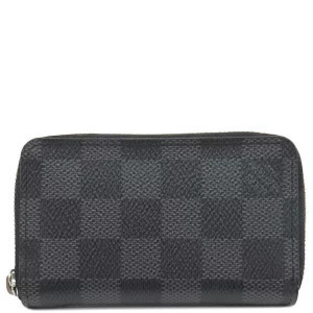 Louis Vuitton Zippy Wallet Coin Damier Graphite Black Canvas Black Gray Case